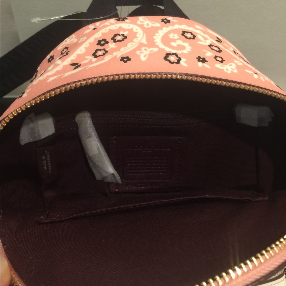 Coach Pink and Cream Backpack with Cactus Design - Picture 5 of 5